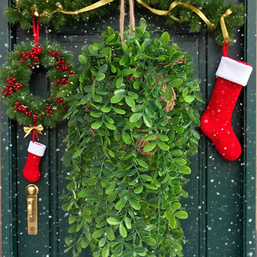 5Pcs Artificielle Ivy Plantes Feuilles De Mariage En Plein Air Noël Salon Maison Chambre Décor UV Protection Balcon Jardin Arche Accessoires