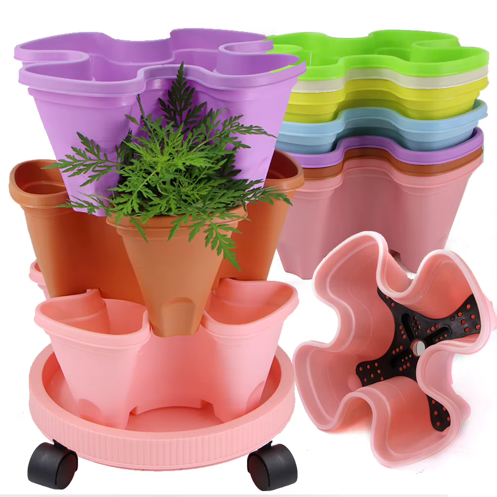 User inière empilable en plastique PP pour plantes d'intérieur et d'extérieur