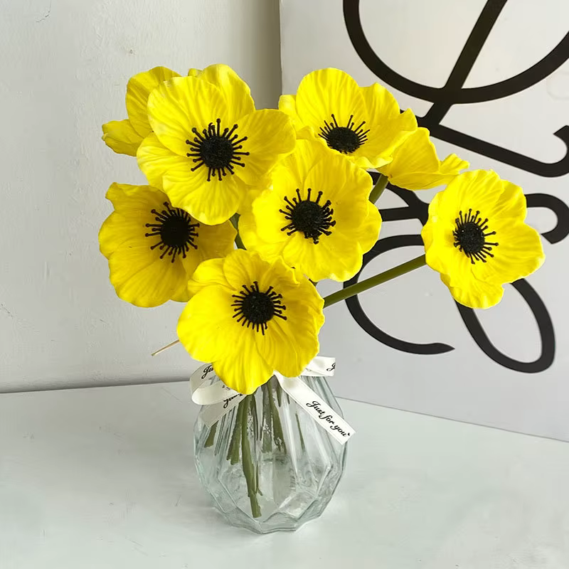 Mini fleur de coquelicot artificielle en PU