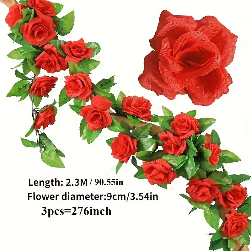 Guirlande de roses artificielles à 9 fleurs