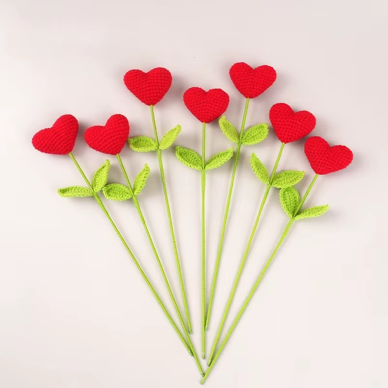 Bouquet de cœur en Crochet fait à la main