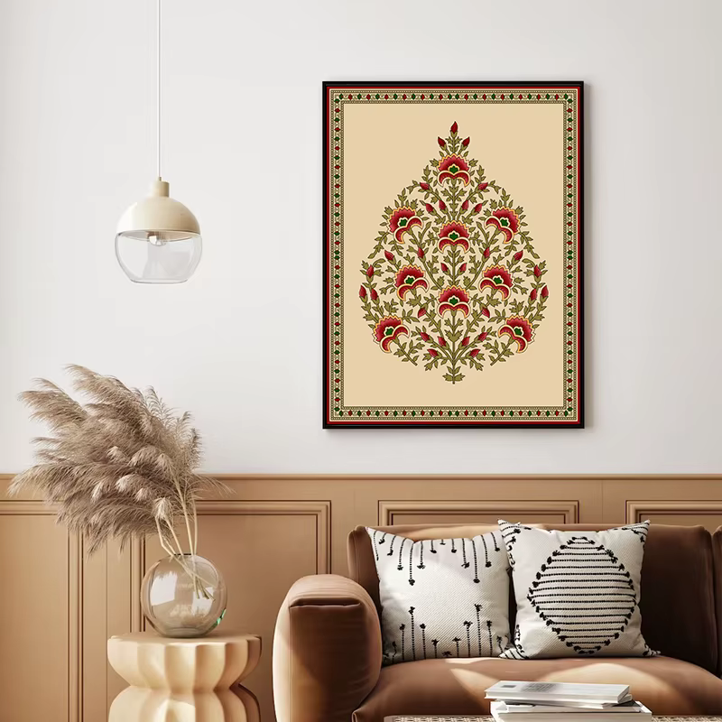 Art populaire indien imprimé Floral persan Vintage arbre de vie fleur de Lotus impressions sur toile peinture mur Art affiche décor à la maison Cuadros