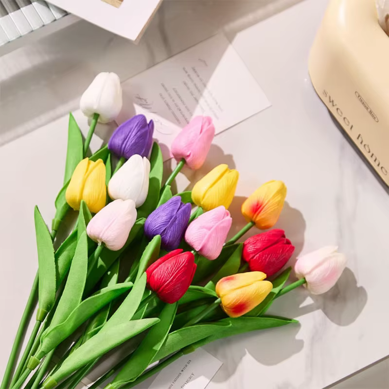 1/5/10/15 pièces tulipes fleurs artificielles vraies
