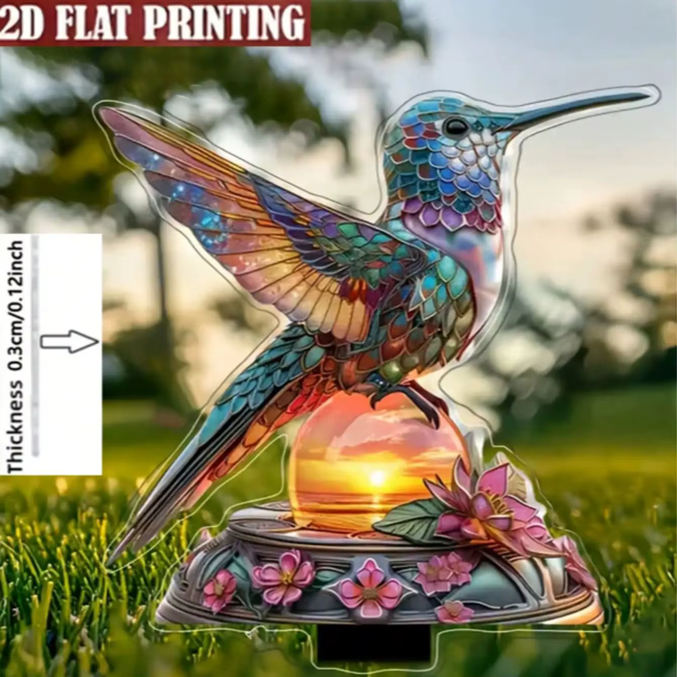 1 pièce de magnifique décoration de jardin en forme de colibri