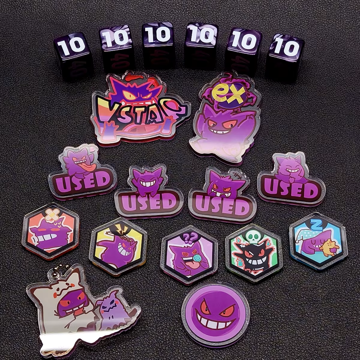 Jeu de cartes Anime Pokemon PTCG, accessoire de bricolage, compteurs de dommages, état, Charizard Gengar Ditto Lucario, Collection, jouets cadeaux