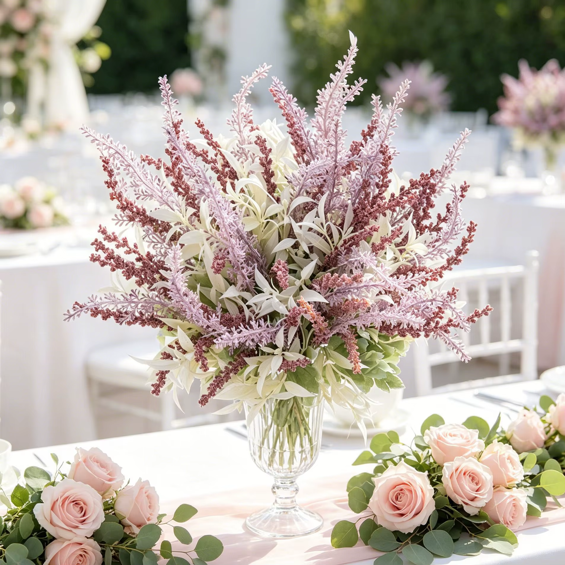 Fleurs artificielles de lavande et de gypsophile pour bouquets de mariage