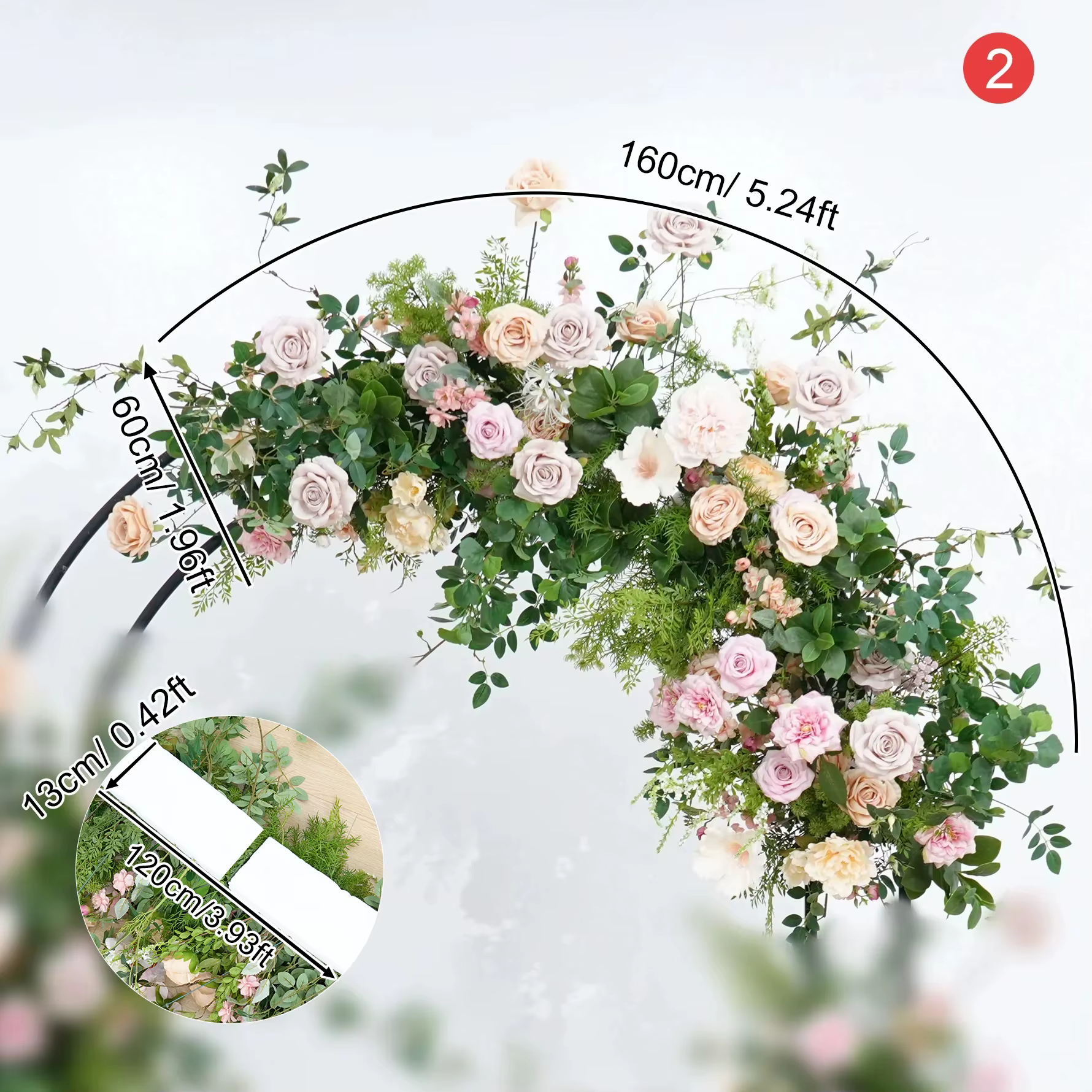 Mori vert Rose Rose accrocher fleur rangée mariage toile de fond arc décor allée sol Floral événement fête accessoires fenêtres affichage C8922