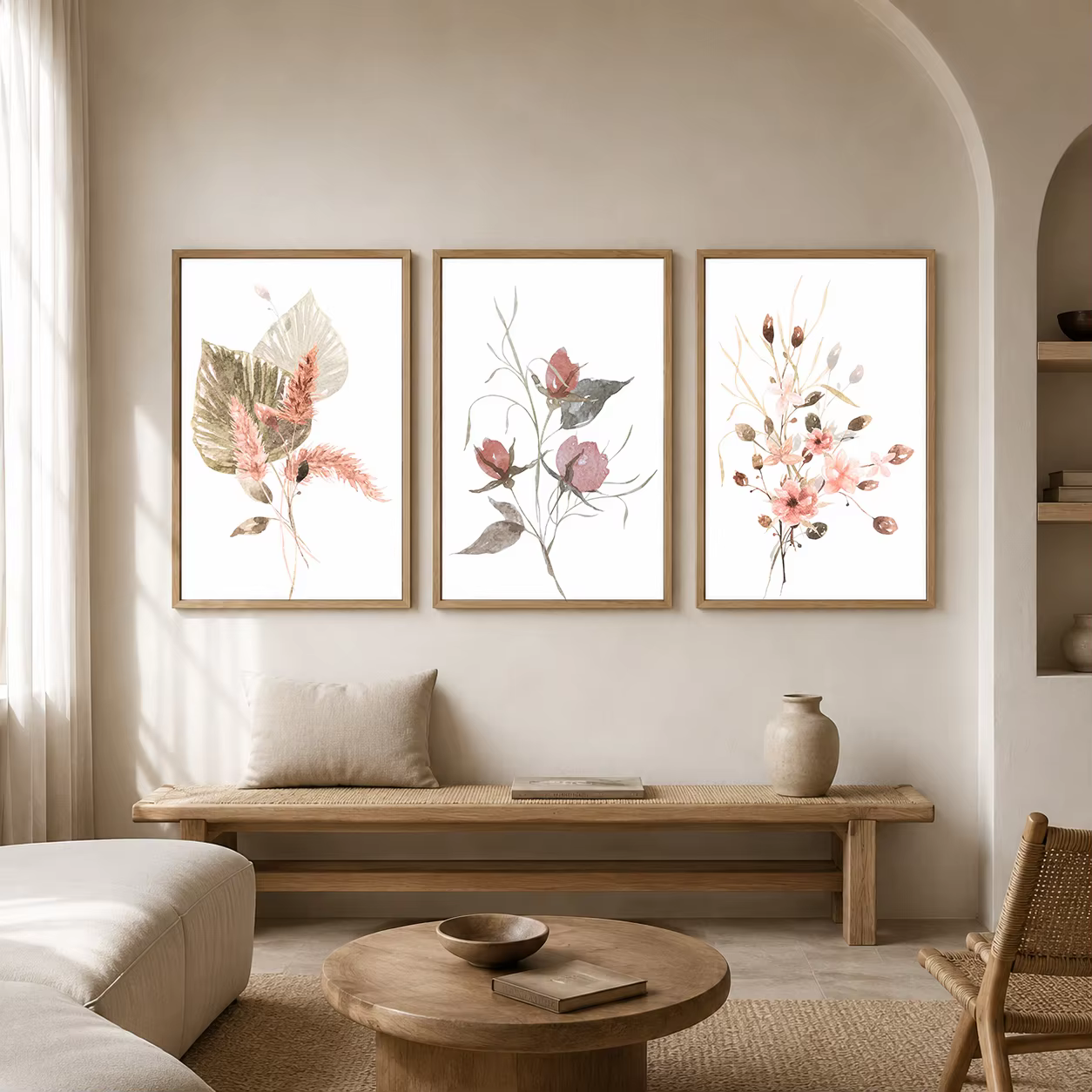 Art mural aux motifs de plantes et de fleurs