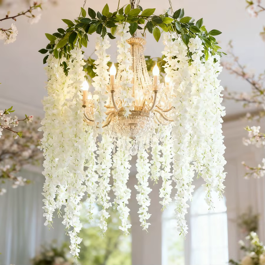 Fleurs artificielles rotin maison chambre couronne de mariage Saint-Valentin jardin extérieur arche mur jolie guirlande bricolage cadeaux décor accessoire