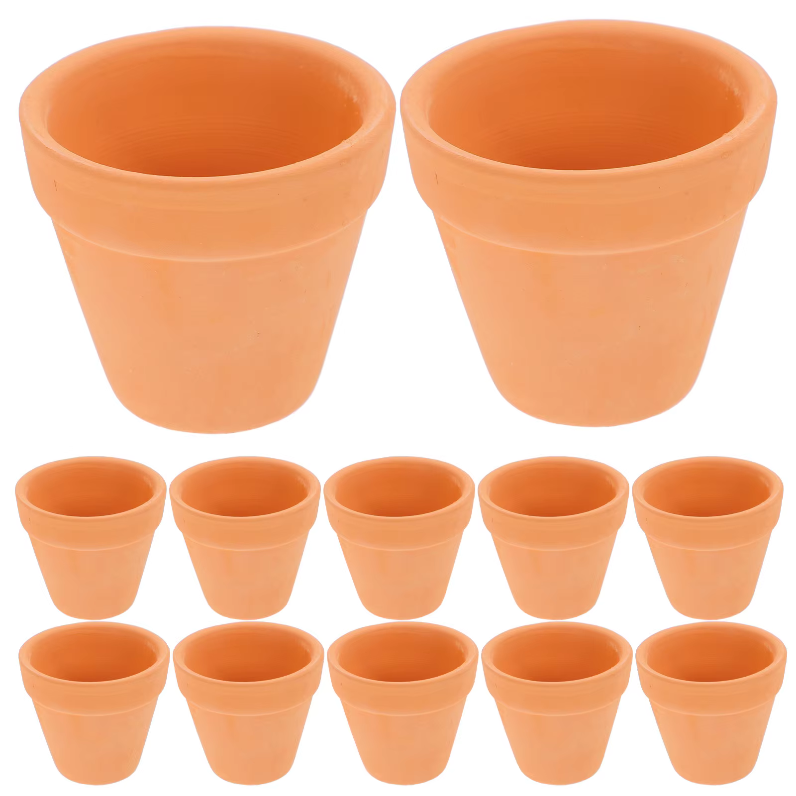 12 pots en terre cuite compacts de 5