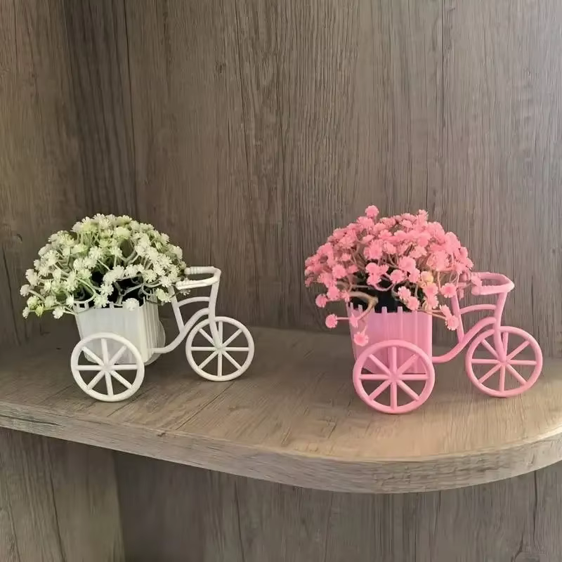 1 pièce Décoration florale artificielle style tricycle