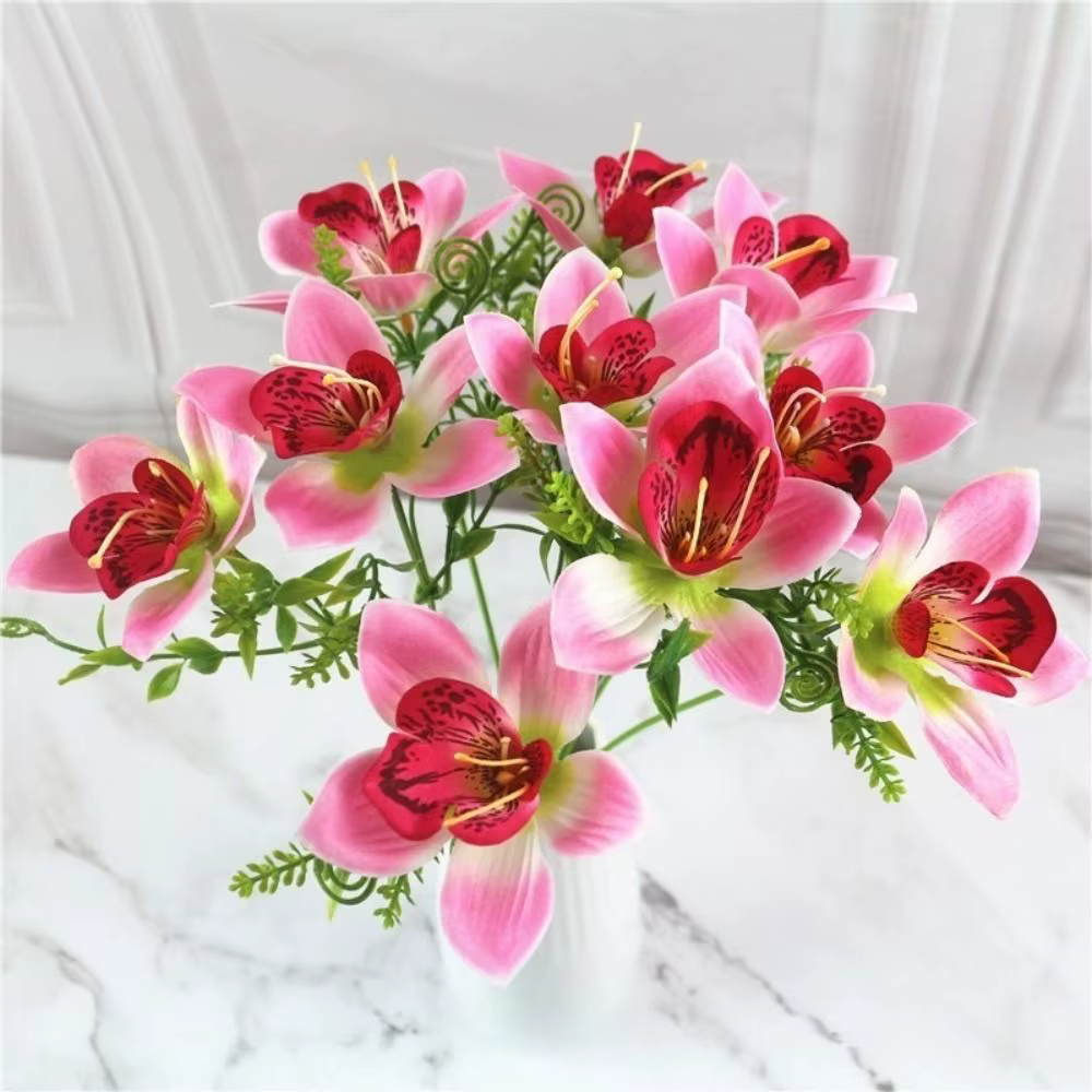 Bouquet d'orchidées en soie de haute qualité