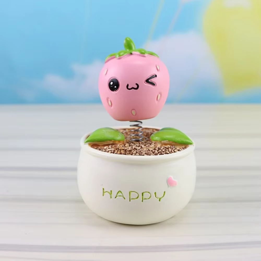 Pot de fleur de fraise en résine pour voiture