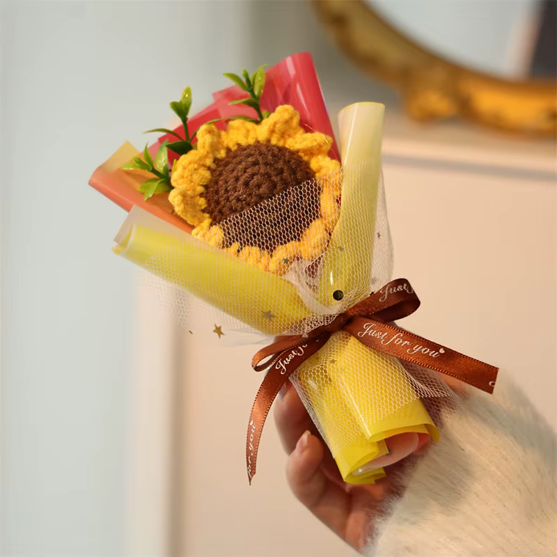 Mini Bouquet de tournesol au Crochet