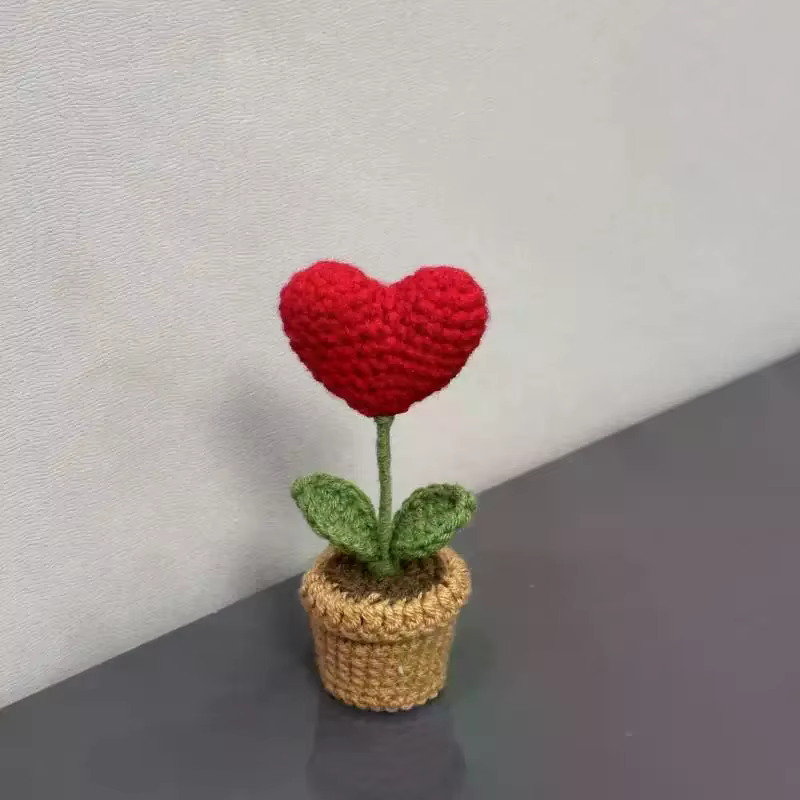 Crochet tissé fini petite plante en pot Simulation fleur