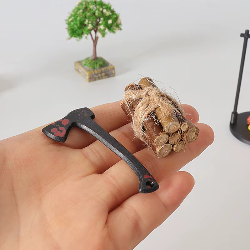 Feu de camp miniature et théière