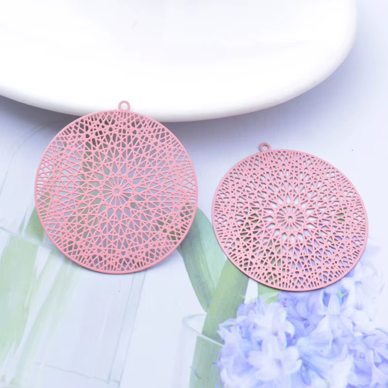 30 pcs/lot AB2056 37*35 laiton filigrane fleur de vie pendentif à breloques bijoux matériaux adaptés pour bricolage boucles d'oreilles
