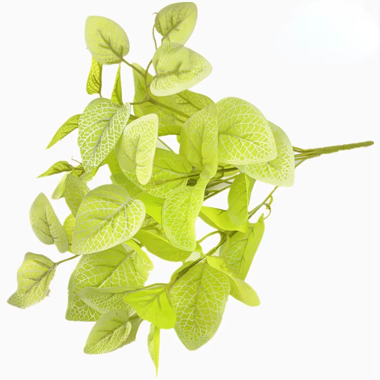 Plante verte artificielle fausse fleur jaune Ginkgo