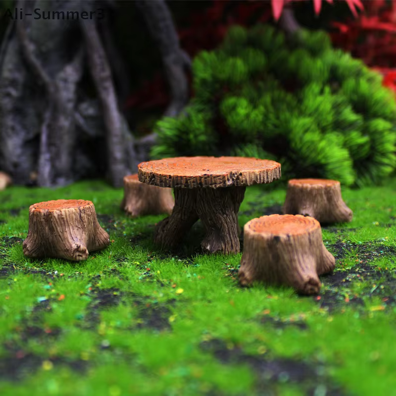 5 souches d'arbre miniatures