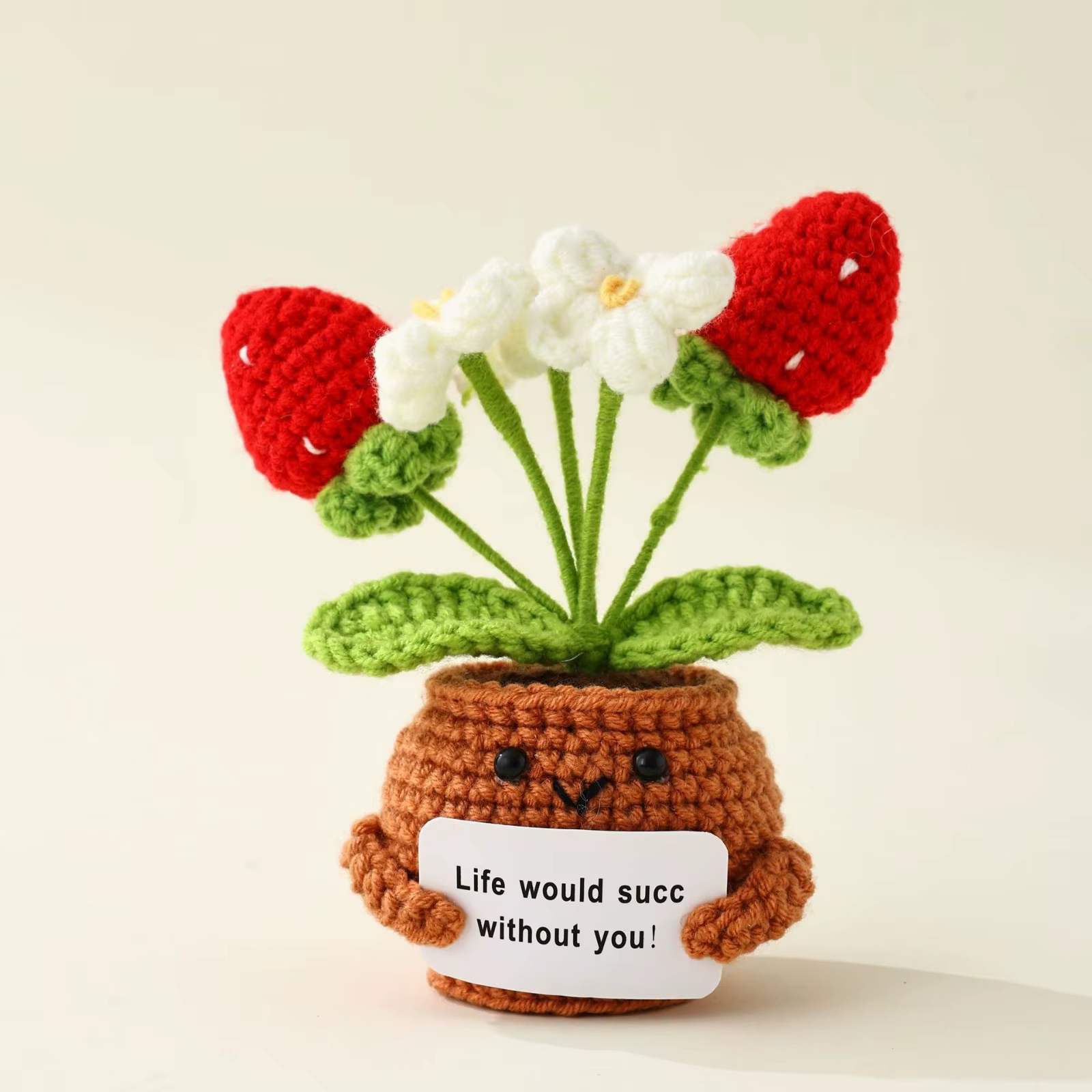 Plantes en pot tricotées à la main