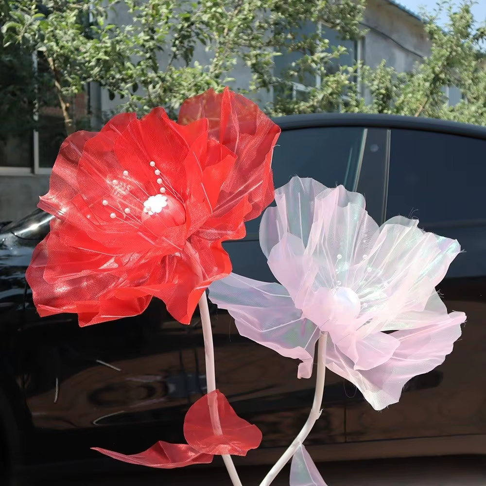 Fleur artificielle en gaze 3D de 50 cm