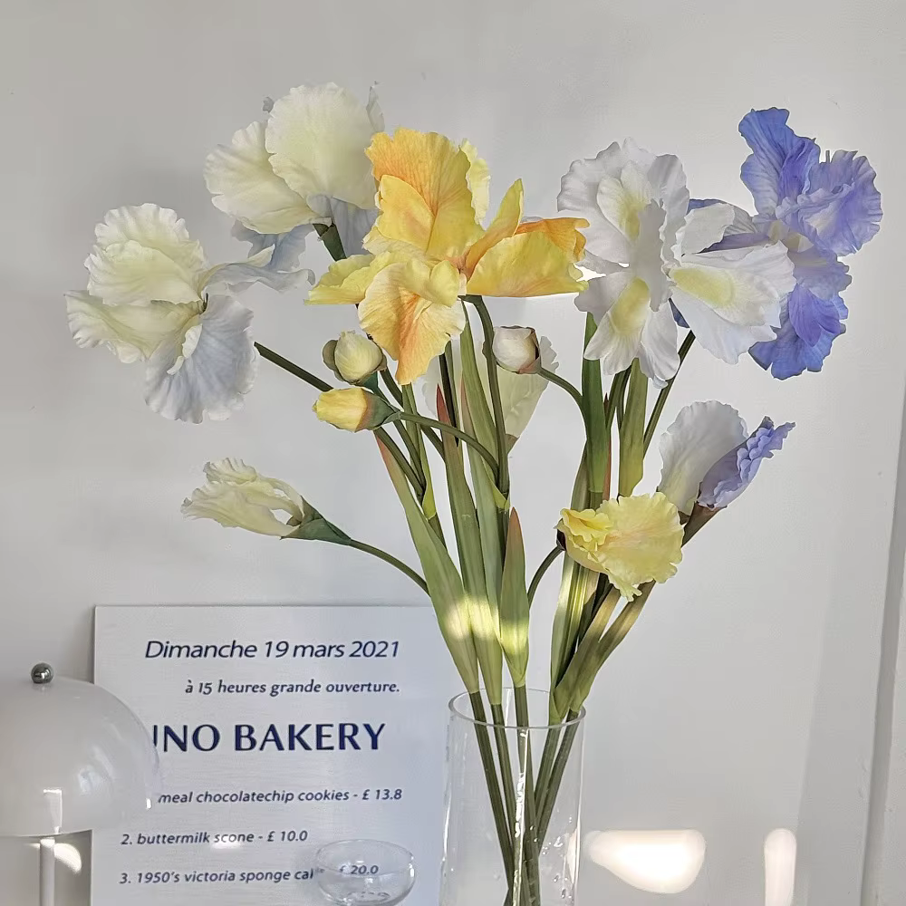 Branche de fleur d'iris artificielle de 80 cm
