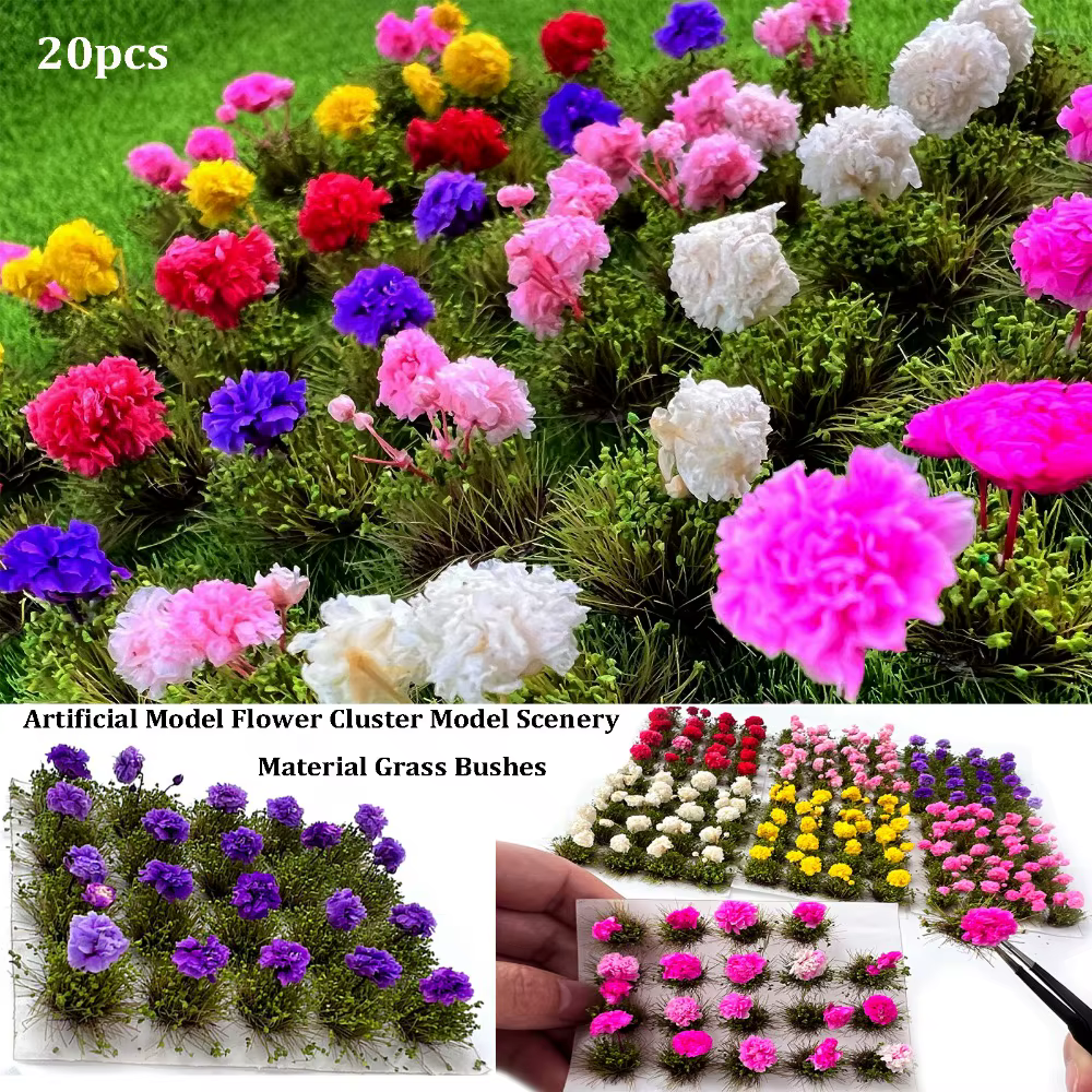 20 pièces de modèles de fleurs artificielles durables