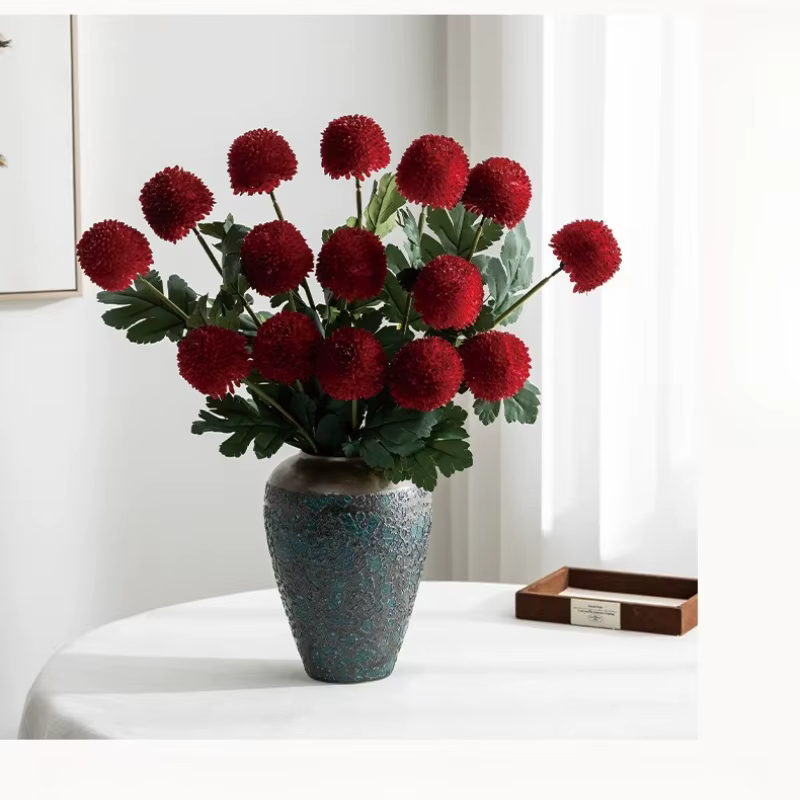 8 pièces de chrysanthèmes artificiels de septembre