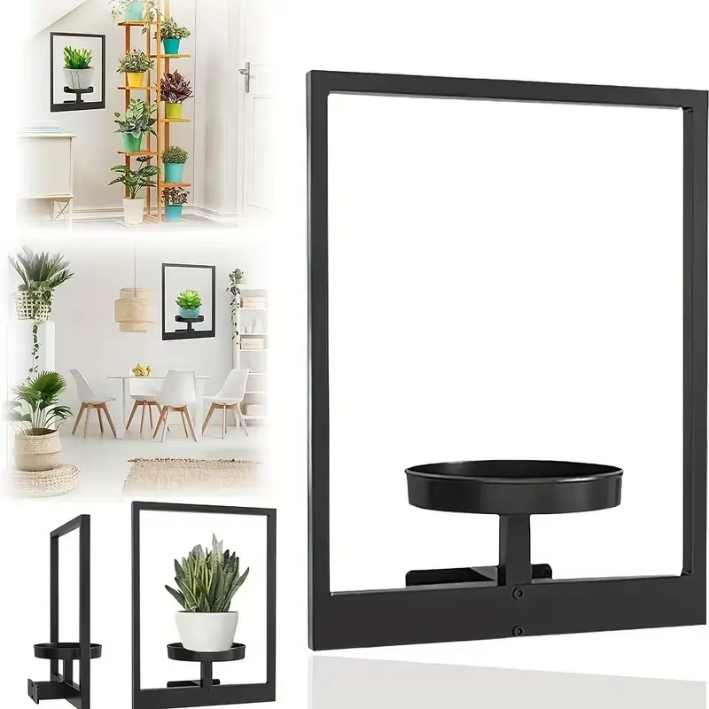 Cadre photo mural en métal pour plantes succulentes