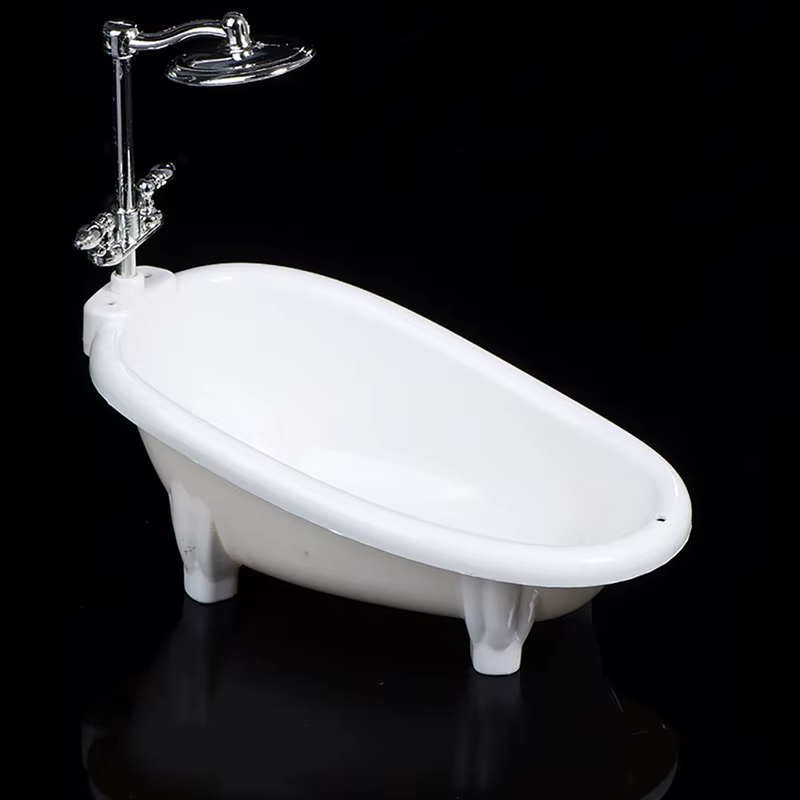 Meubles de baignoire miniatures pour maison de poupée, accessoires de salle de bains pour décoration de maison de poupée, jouets de simulation pour enfants, cadeau, 1/6
