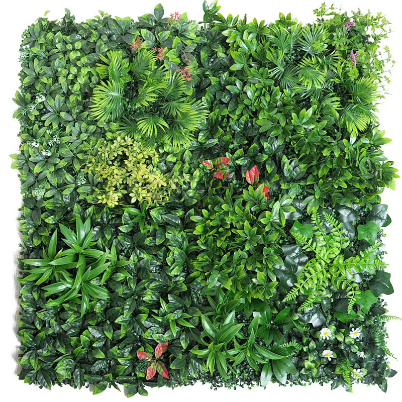 Panneau mural végétal artificiel 3D 50x50CM en plastique pour extérieur