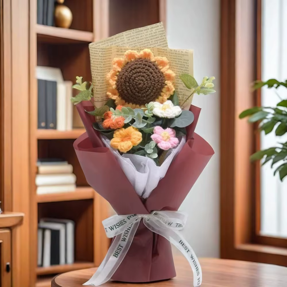 Bouquet de fleurs artificielles au Crochet