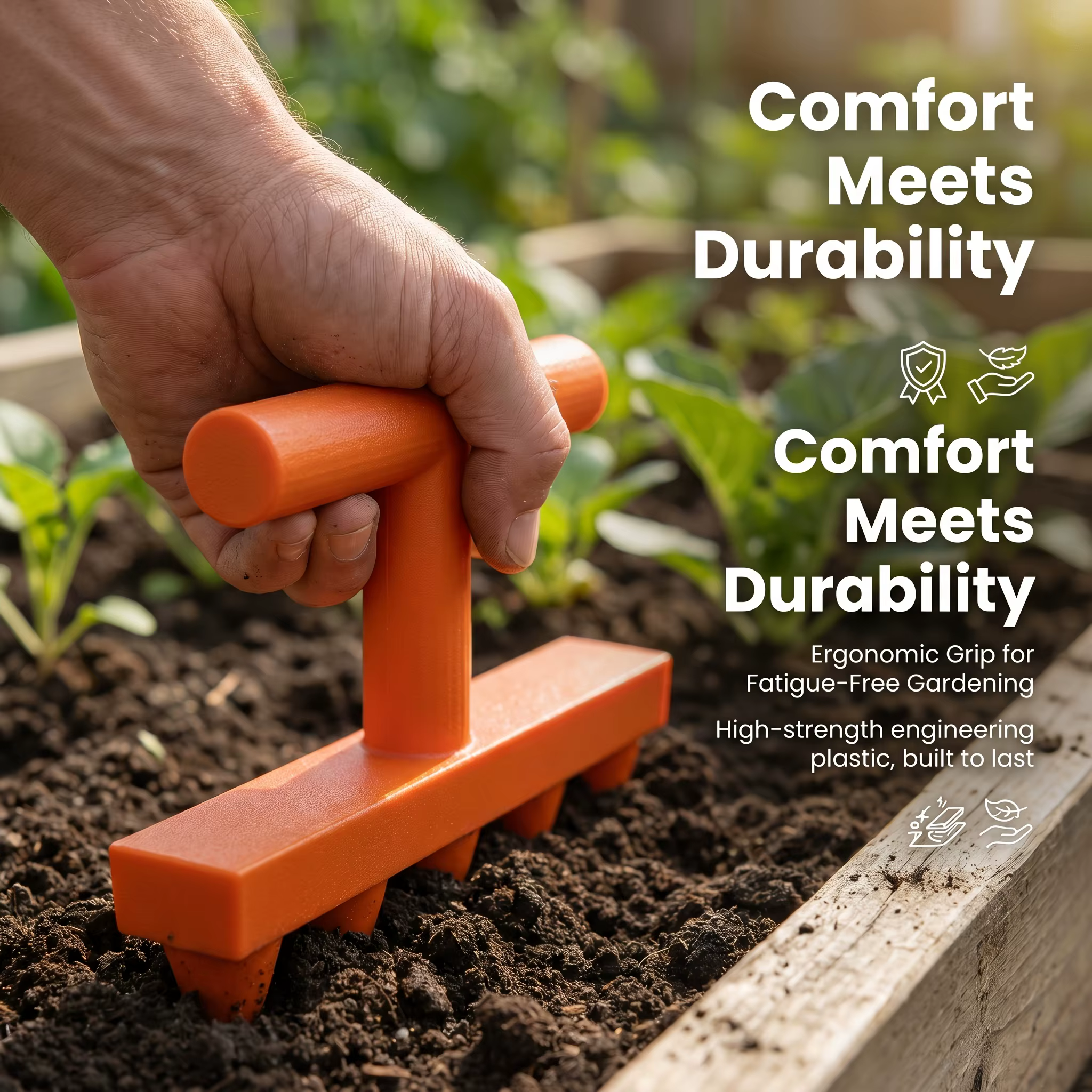 Semoir de jardin pour semis - Outil domestique pour creuser des trous