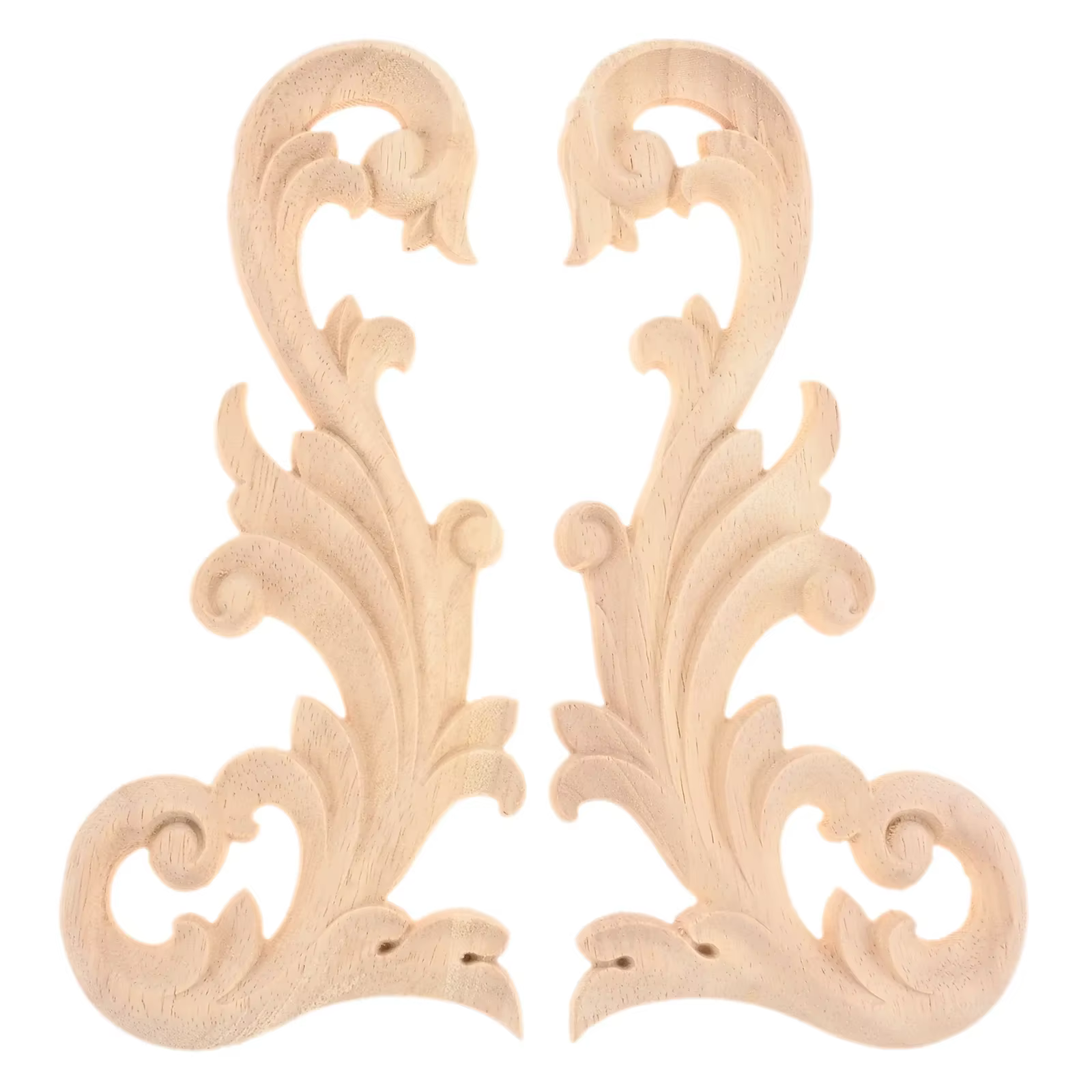 2 pièces Floral bois Applique coin Onlay bricolage