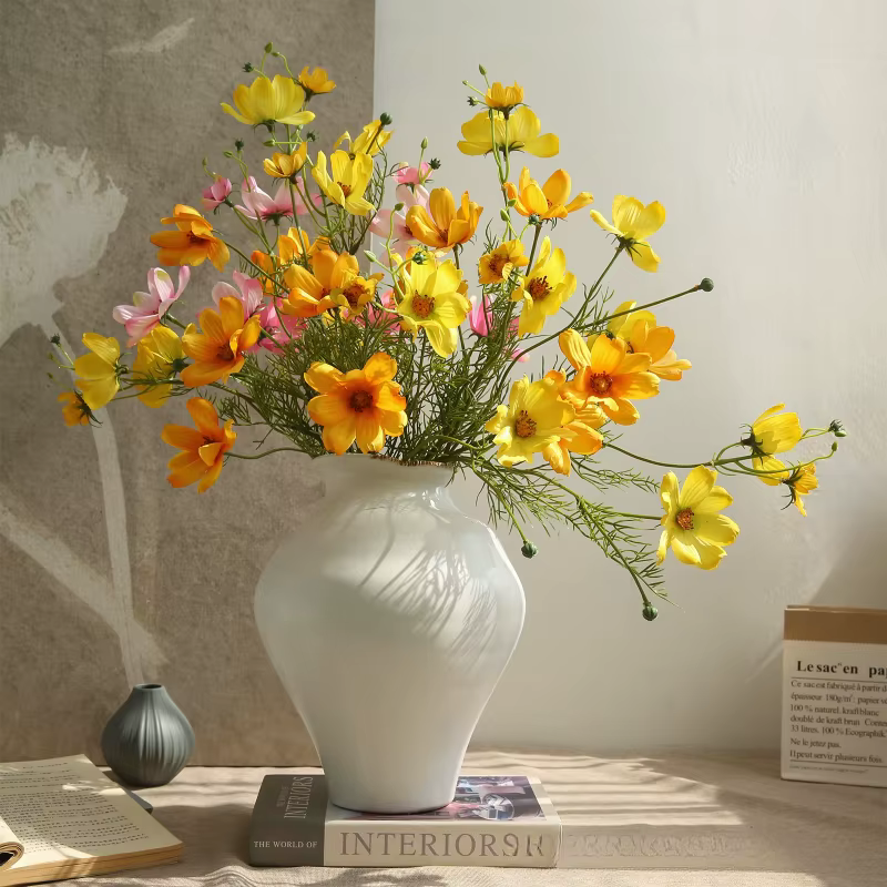 12 pièces de fleurs artificielles en soie