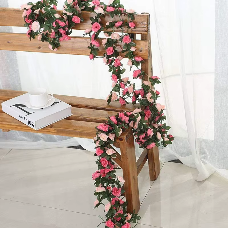 Guirlande de roses artificielles pour mariage, décoration de maison, table, bonsaï, extérieur, jardin, arches, bricolage, cadeau, plante