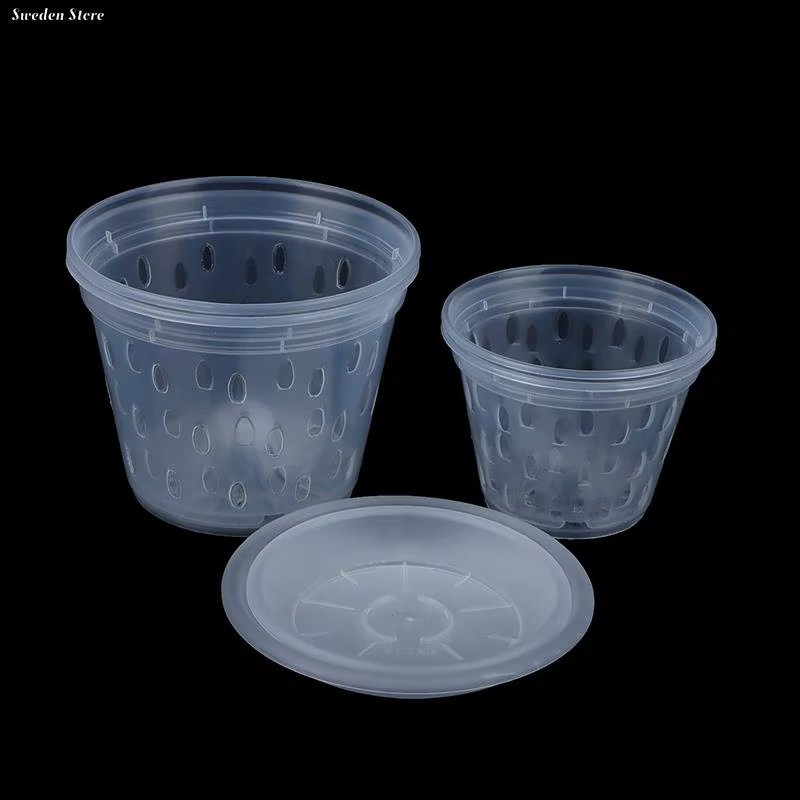 Pot de fleurs transparent avec trous