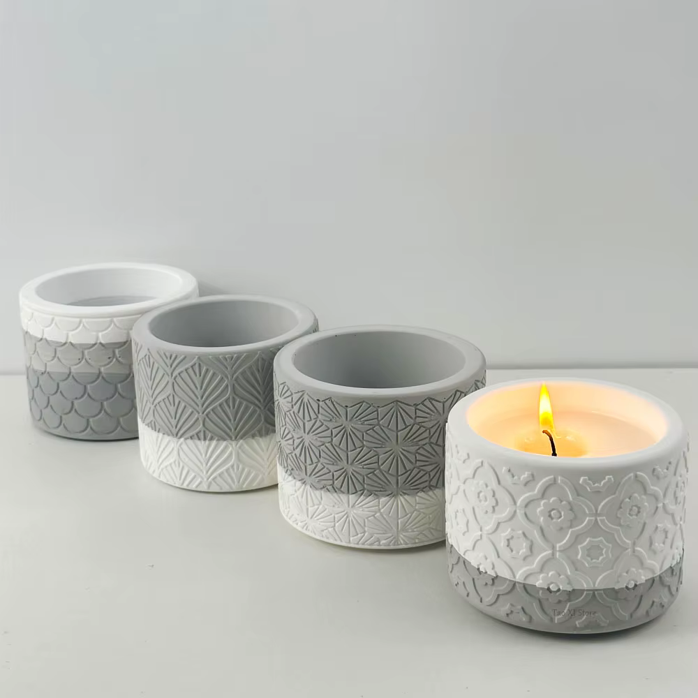 Pot de fleur en béton, moule en Silicone