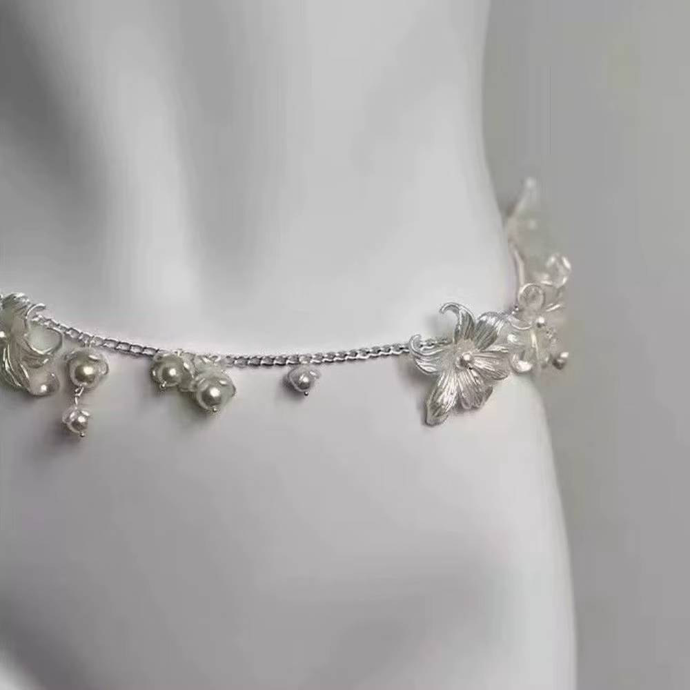 Chaîne de taille en argent pour femmes, accessoires Sexy, Design ethnique rétro, chaîne de ceinture en métal, chaîne de ventre pour femmes