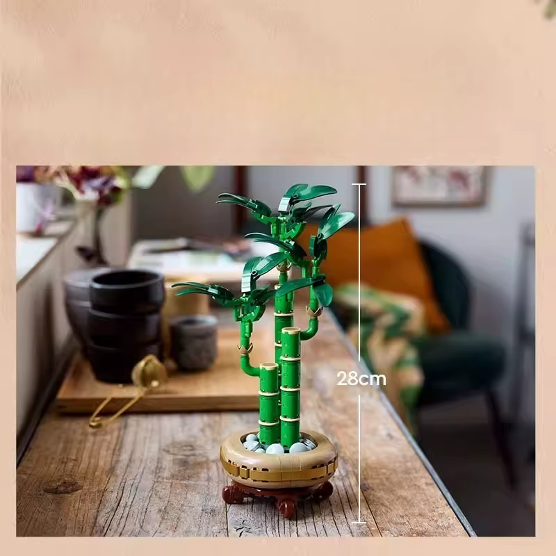 Modèle de plante en pot en bambou, ornement de bureau pour la maison, cadeau idéal pour les fêtes et les anniversaires, pour les collectionneurs de décoration intérieure