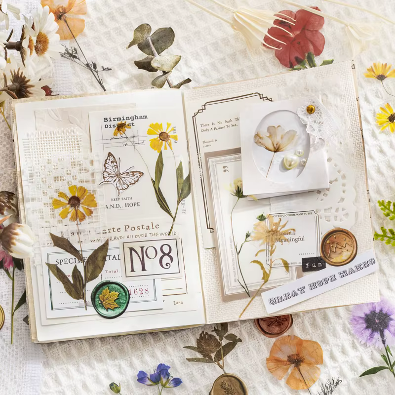 Kit d'autocollants floraux transparents
