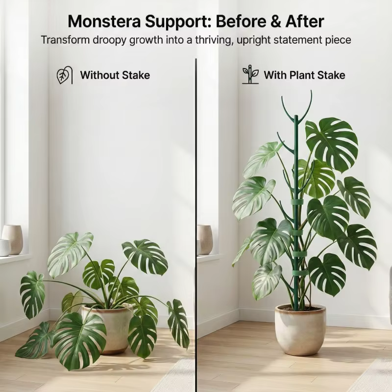 Comprend 10 poteaux en mousse de Monstera et 2 rouleaux