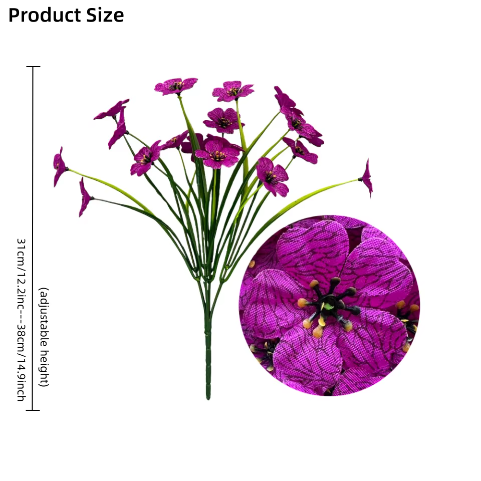 9/10 pièces fleurs en soie-fleurs artificielles colorées résistant aux UV fausses