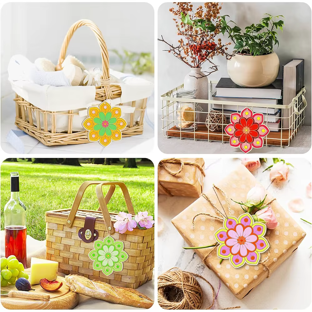 Ornements de fleurs en bois