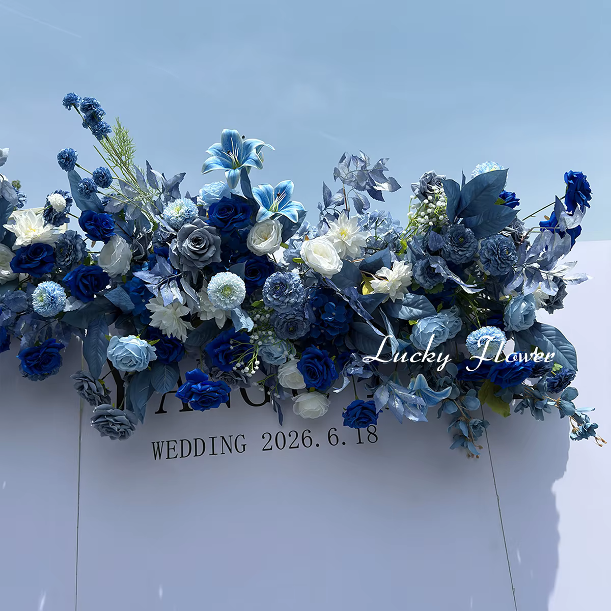 Fleurs artificielles d'extérieur de couleur bleue