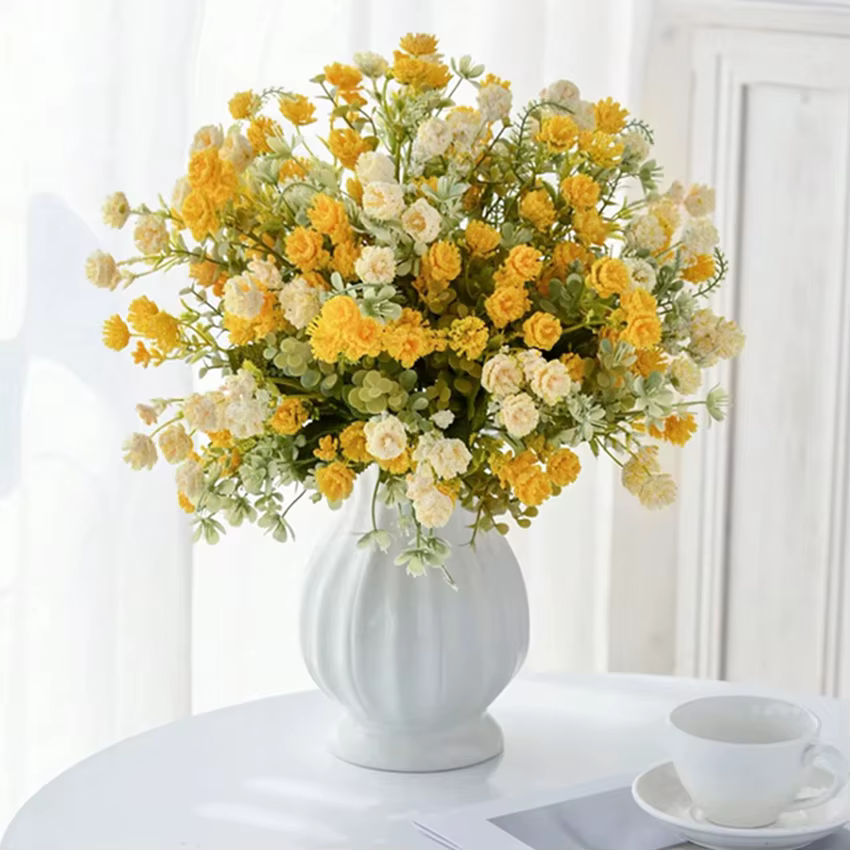 Soie Fleur Artificielle De Mariage Maison Chambre Décor Nuptiale Sala Salle Extérieure Distinctive Bouquet De Mariée Vase Jolie Photographie Prop