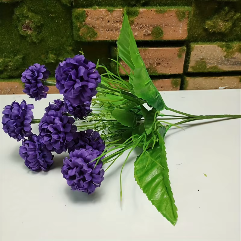 1pc 9 Fleurs Artificielles Pivoine Rose Grand Bouquet
