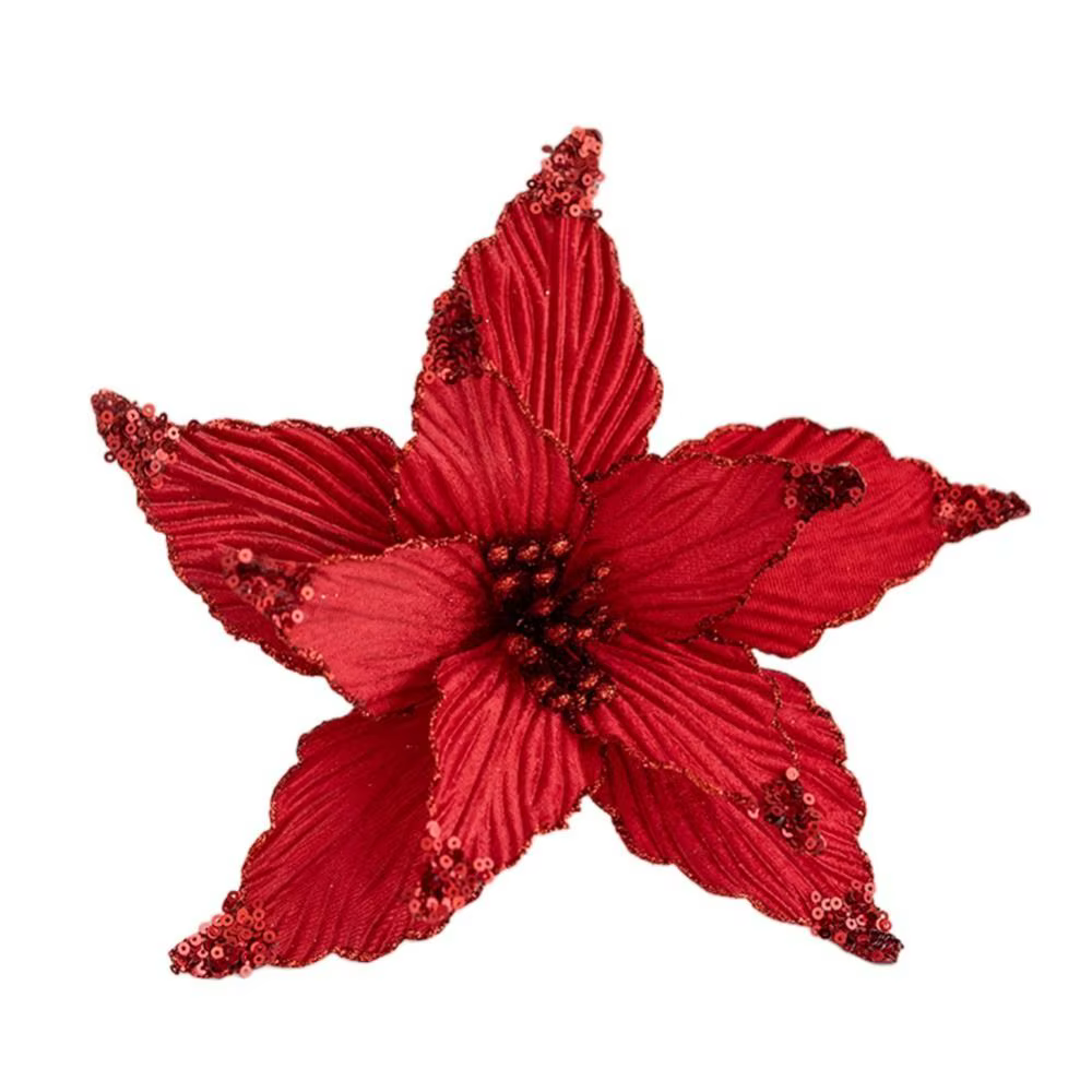 P fleurs de noël à paillettes de haute qualité