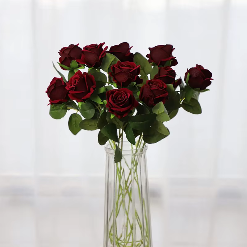 Roses artificielles en soie