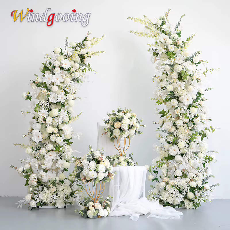 Arc de Corne Florale, Fleurs Artificielles pour Décoration de Mariage